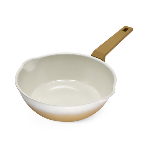 馬卡龍漸層系列-鈦陶瓷IH煎炒鍋24cm(棕梠咖)