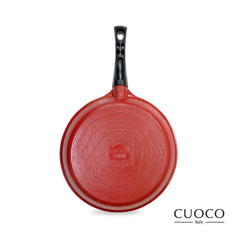 【義大利CUOCO】鈦晶岩系列T2-富貴紅不沾平底鍋28cm