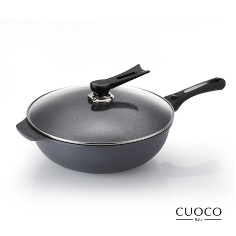 【義大利CUOCO】鈦晶岩系列T3-IH不沾大寶鍋38cm(附蓋)