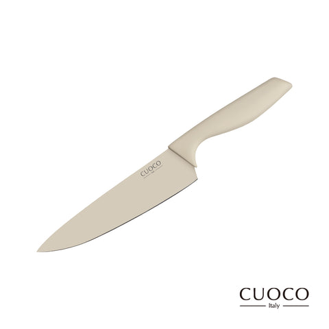 【義大利CUOCO】暖白仙子-420不鏽鋼廚師刀34cm(附刀套)