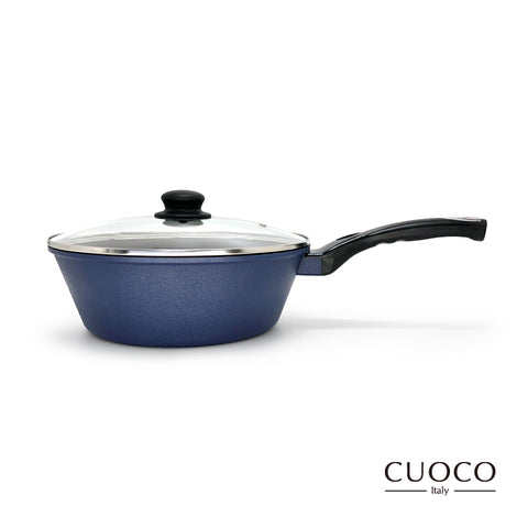【義大利CUOCO】專利石墨烯S2-小帥鍋28cm(附蓋)+平底鍋30cm