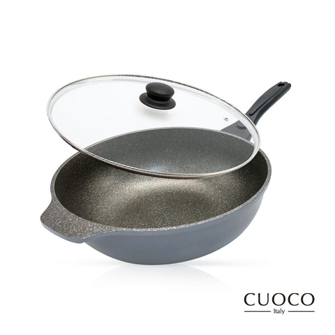 【義大利CUOCO】鈦晶岩系列T2-百萬熱銷不沾大寶鍋34cm(附蓋)