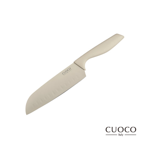 【義大利CUOCO】暖白仙子-420不鏽鋼三德刀32cm(附刀套)