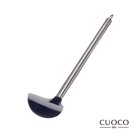【義大利CUOCO】加長型不鏽鋼柄-矽膠湯勺36cm