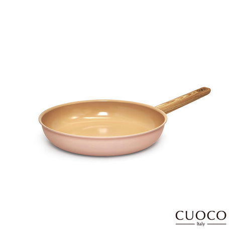 【義大利CUOCO】北歐系列-粉紅佳人IH陶瓷不沾平底鍋30cm