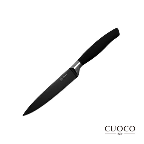 【義大利CUOCO】未來領航系列-星曜烯金刀具組(切片刀+廚師刀+三德刀+萬用刀+果皮刀)
