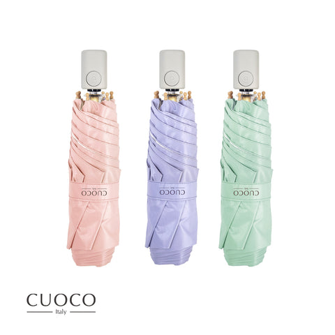 義大利CUOCO 超輕自動傘-(晨光粉 湖岸綠 暮光紫)