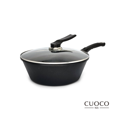 【義大利CUOCO】大容量-石墨烯S1不沾深炒鍋30cm(附蓋)