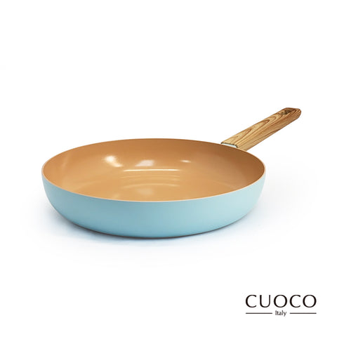 【義大利CUOCO】北歐系列-藍雪精靈IH陶瓷不沾平底鍋30cm